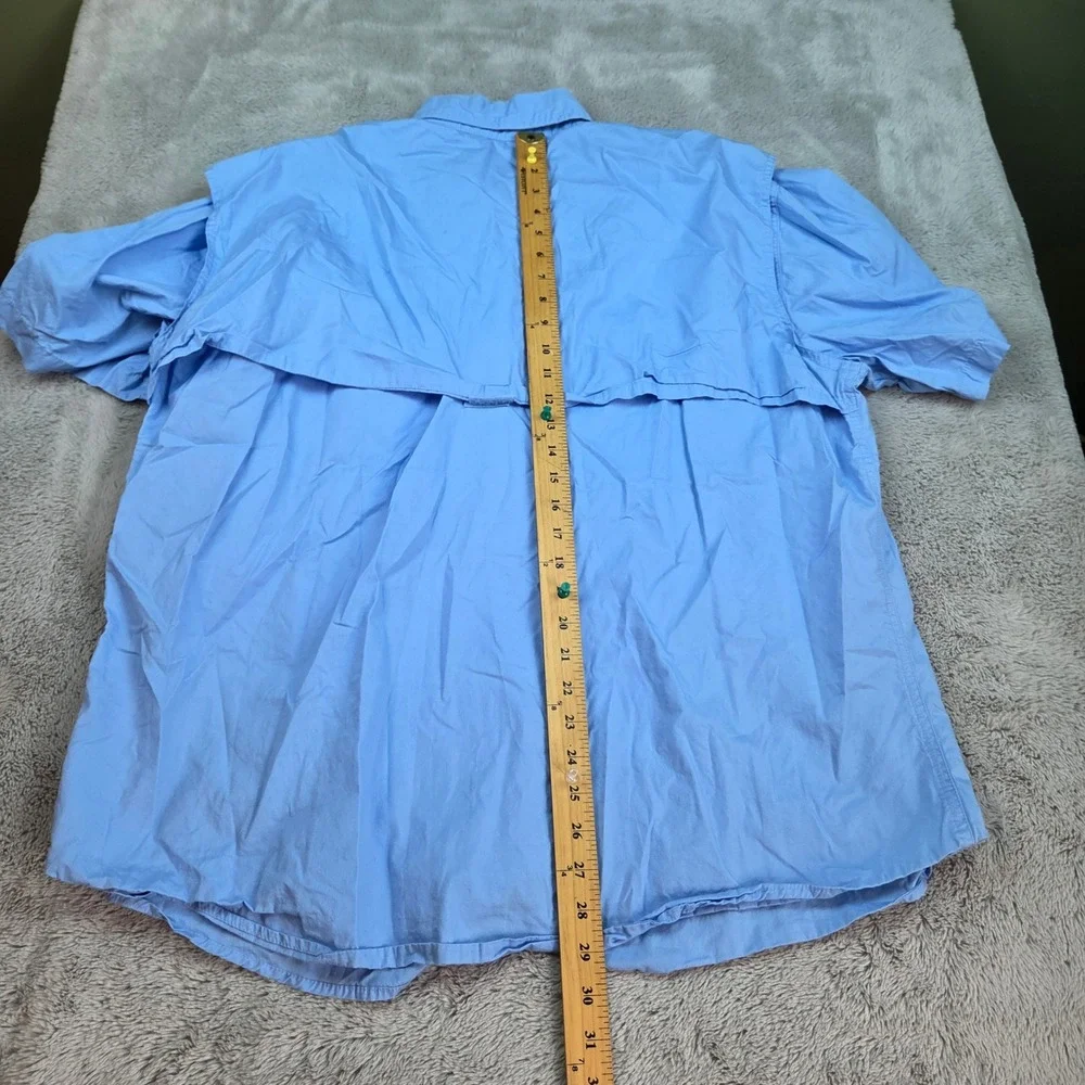 Berkley Fishing Shirt Mens XL SS Ventilated Mesh Back Utility Pockets Sky Blue